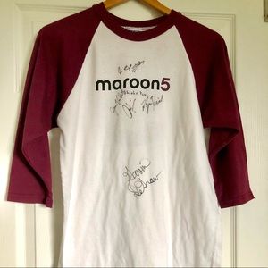 Autographed Maroon 5 Gavin DeGraw baseball shirt